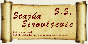 Stajka Sirovljević vizit kartica